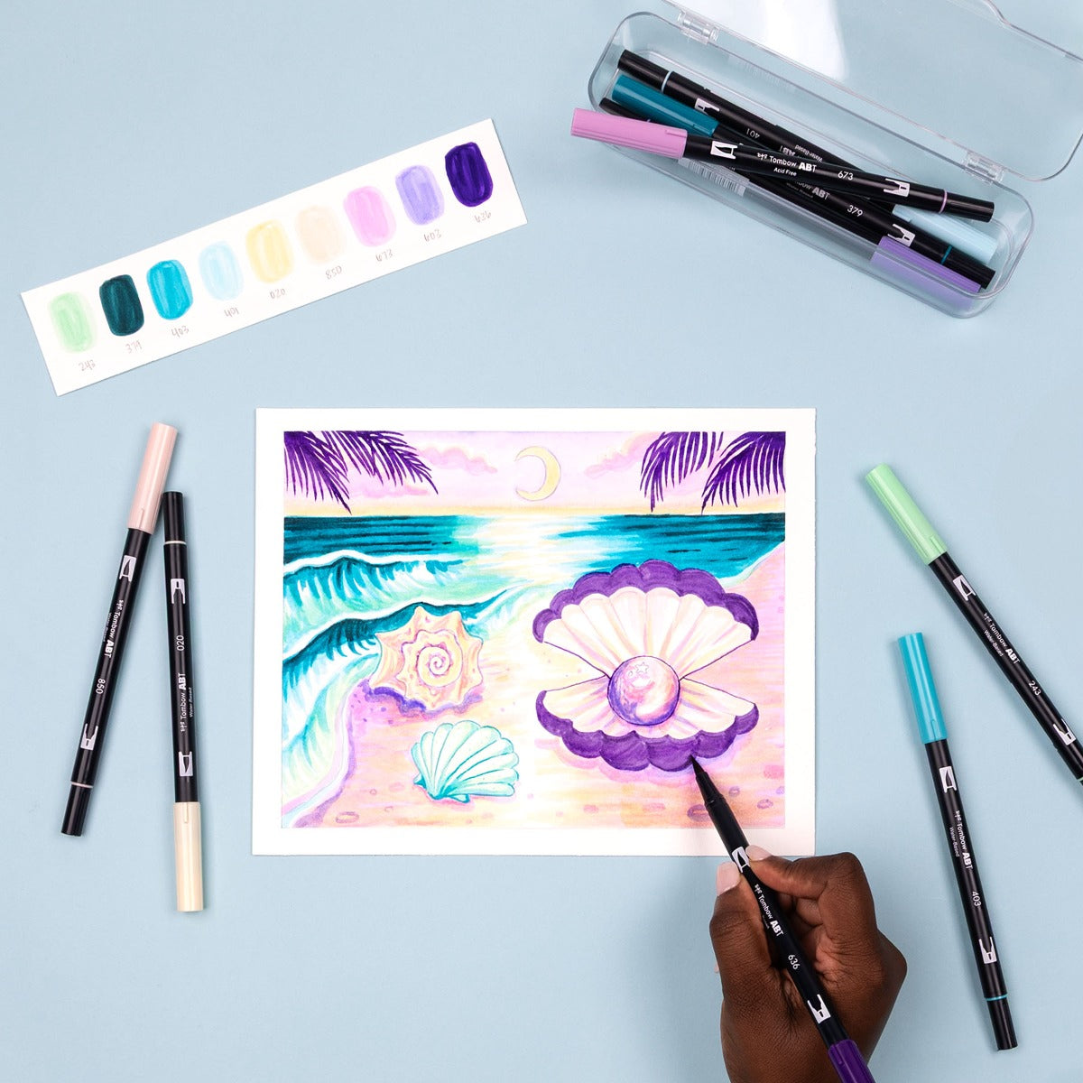 Tombow Dual Brush Pen Set of 10 - Mermaids