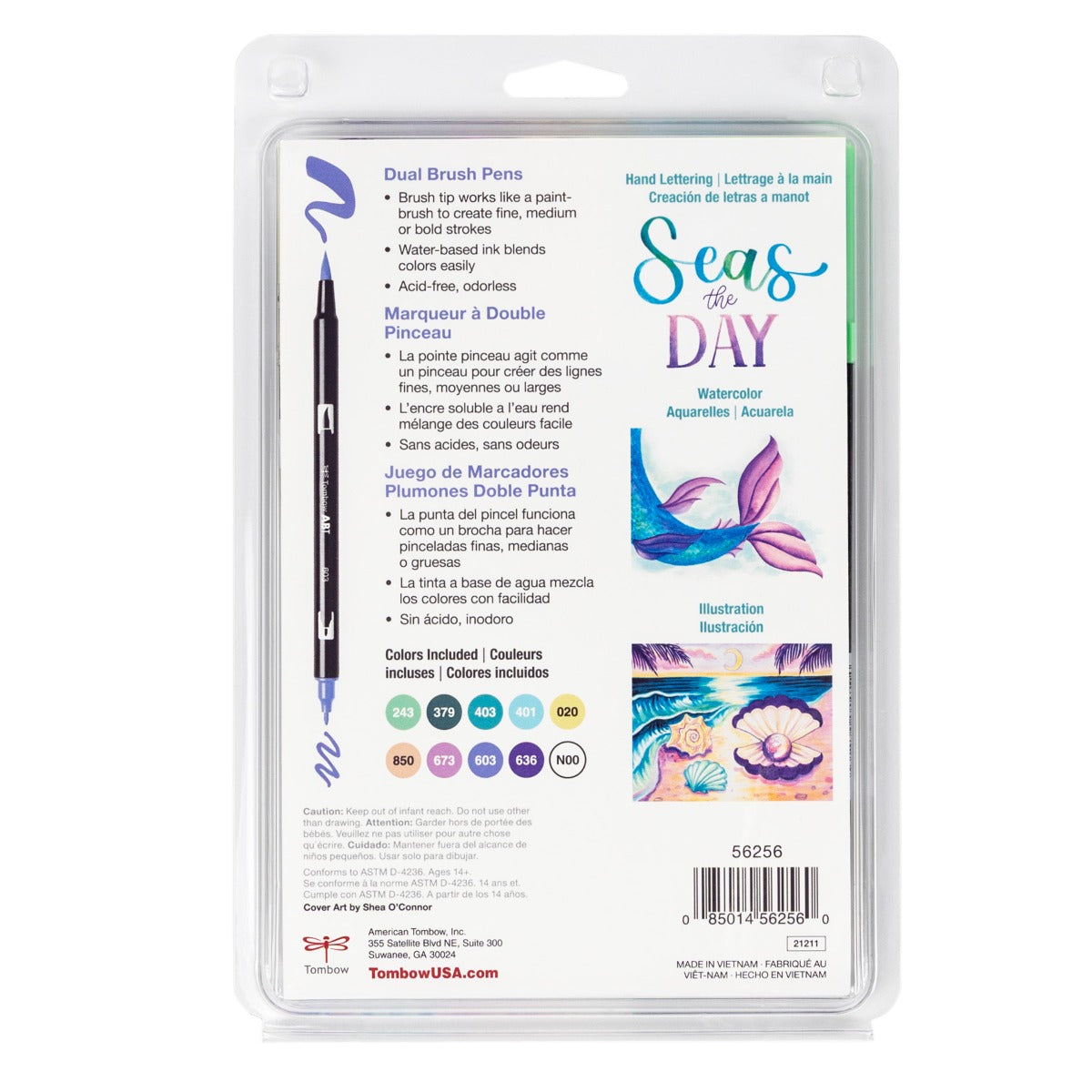 Tombow Dual Brush Pen Set of 10 - Mermaids