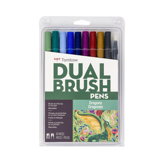 Tombow Dual Brush Pen Set of 10 - Dragons
