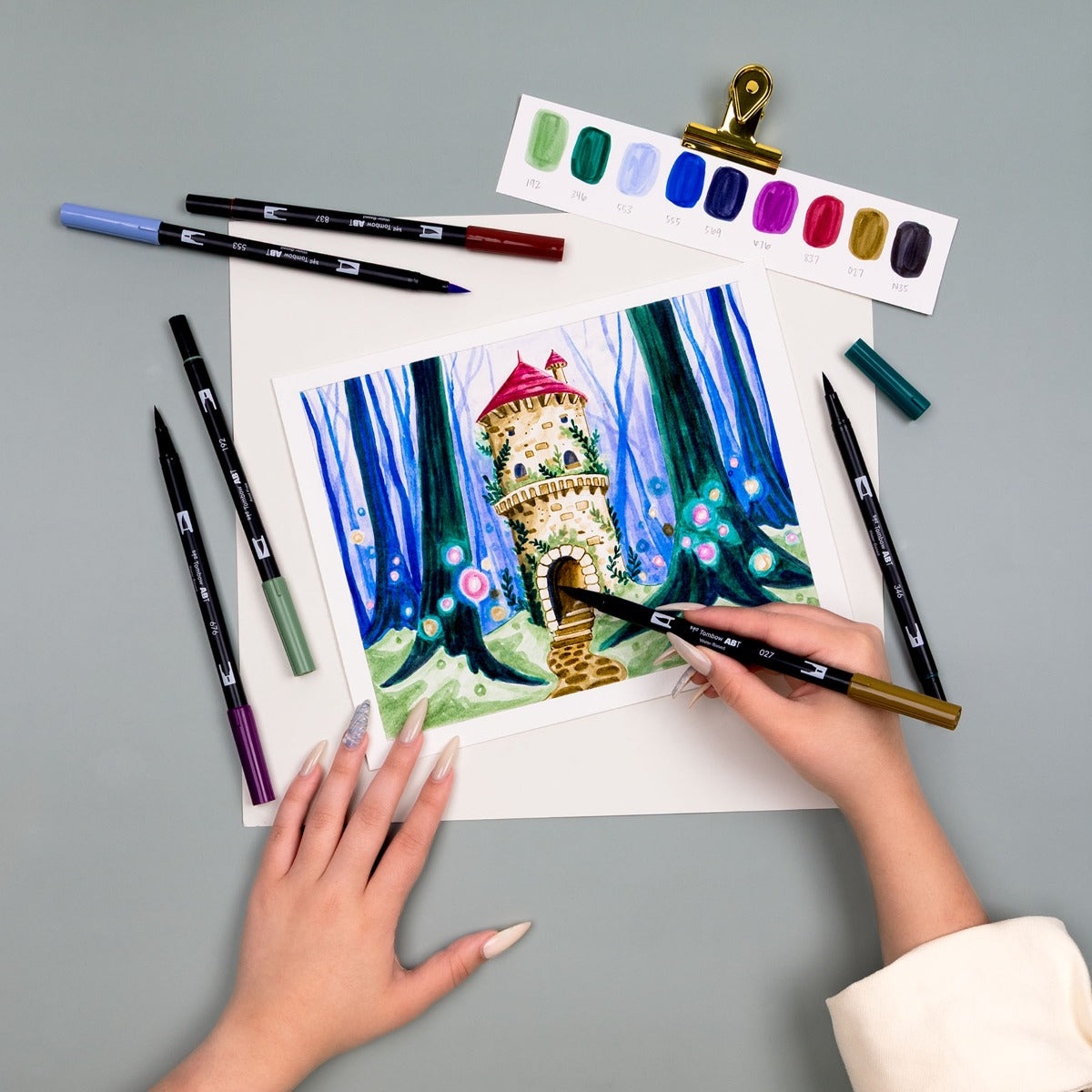 Tombow Dual Brush Pen Set of 10 - Dragons