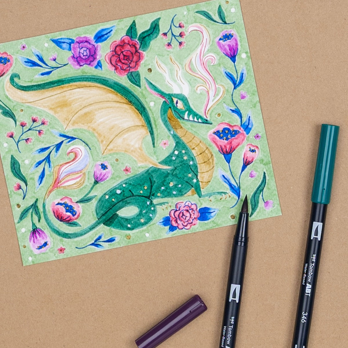 Tombow Dual Brush Pen Set of 10 - Dragons