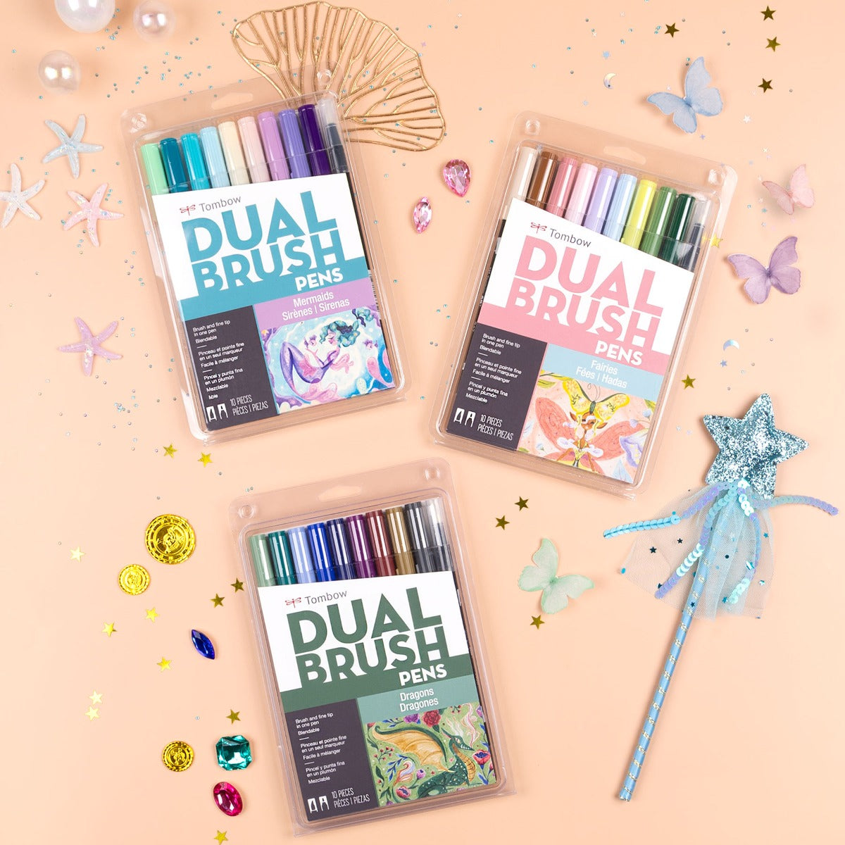 Tombow Dual Brush Pen Set of 10 - Dragons