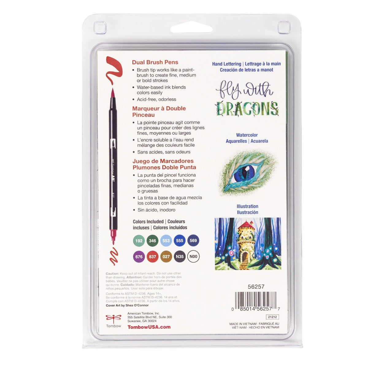 Tombow Dual Brush Pen Set of 10 - Dragons