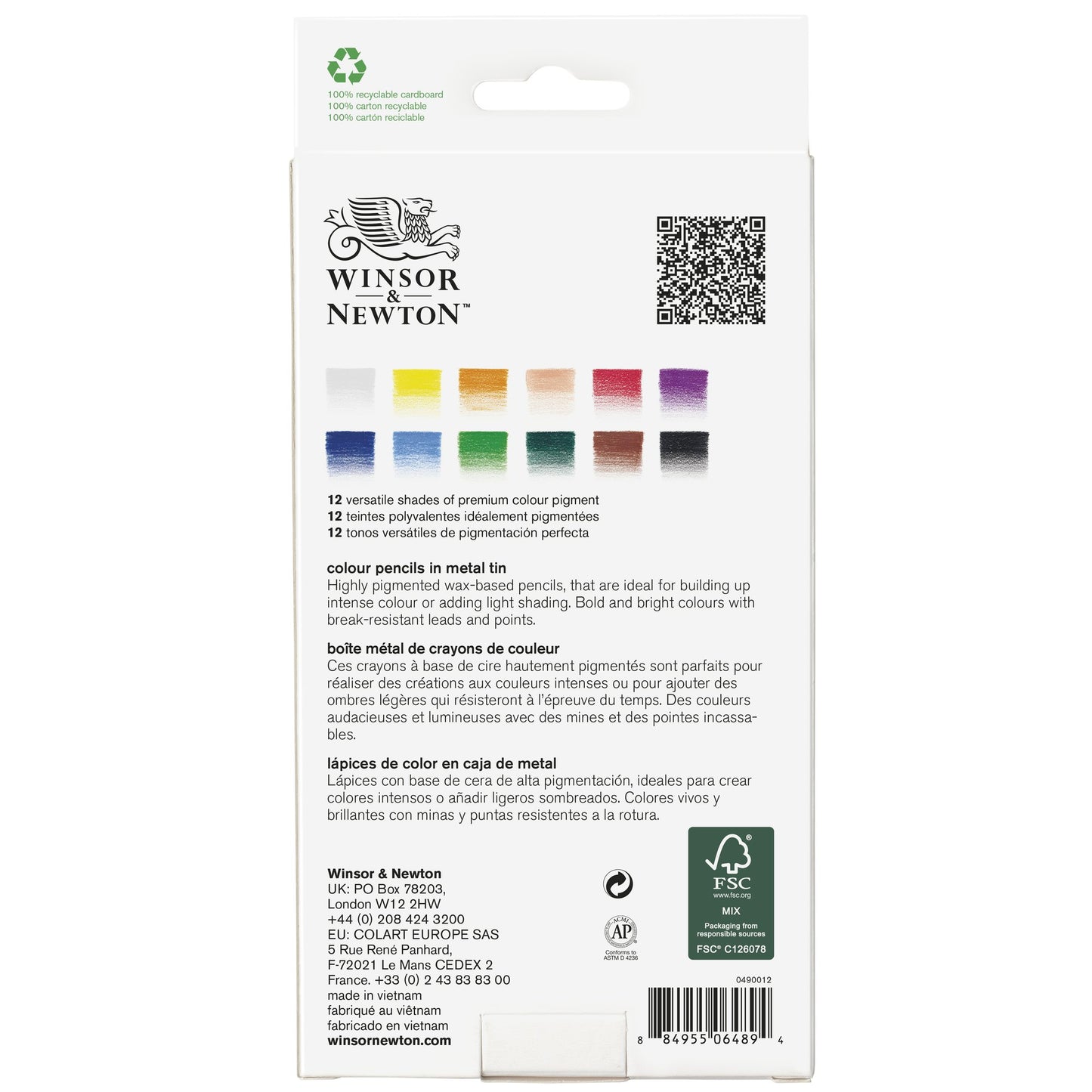Winsor & Newton Studio Collection Colour Pencil Set of 12
