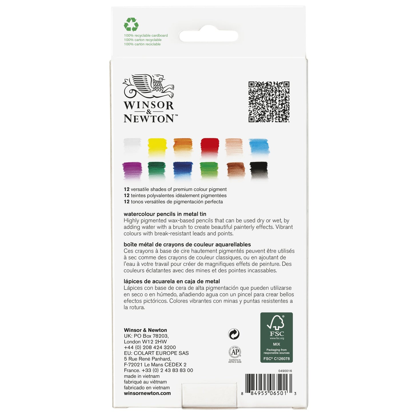 Winsor & Newton Studio Collection Watercolour Pencils Set of 12