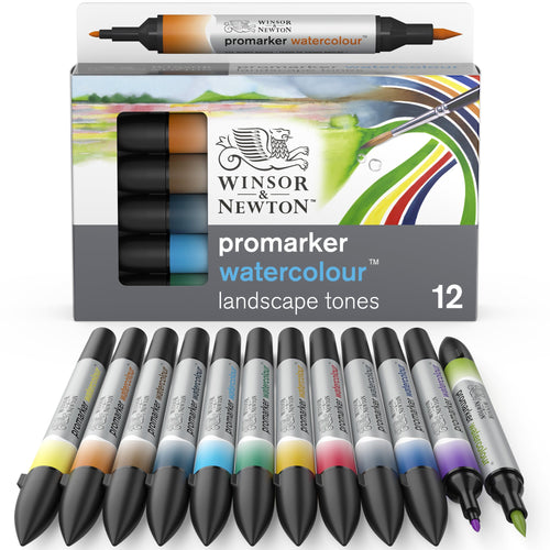 Winsor & Newton Promarker Watercolour Set of 12 Landscape