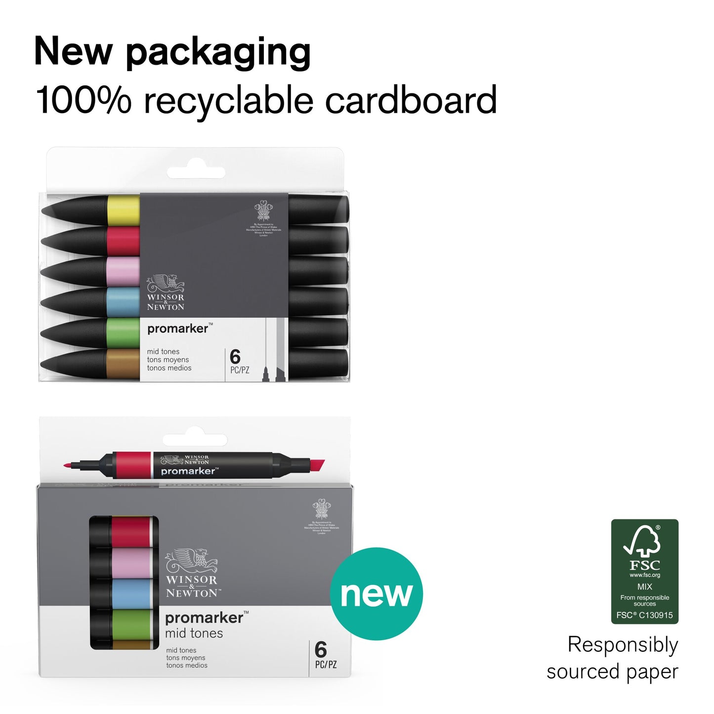 Winsor & Newton Promarker Set of 6 Earth Tones