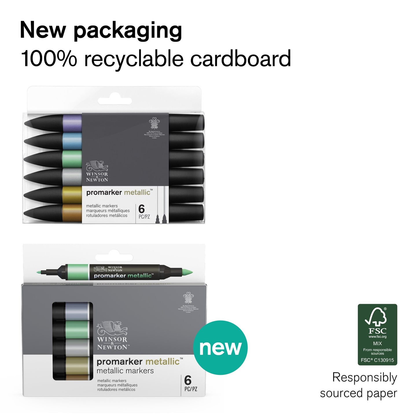Winsor & Newton Promarker Set of 6 Metallic