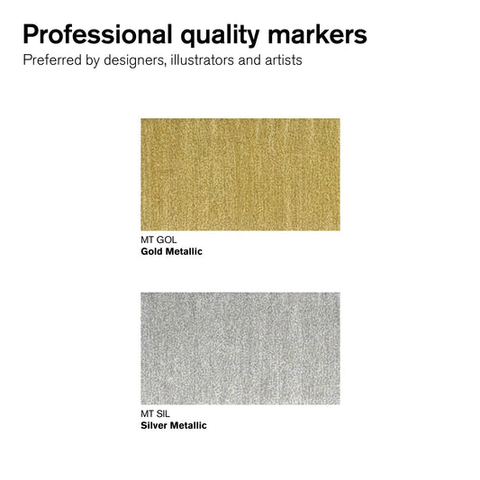 Winsor & Newton Promarker Gold & Silver Pack of 2