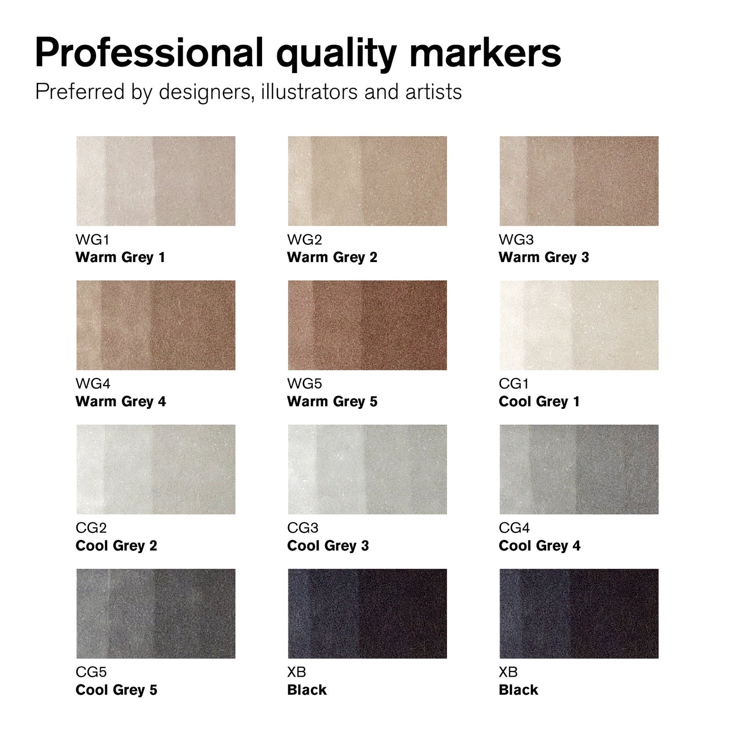 Winsor & Newton Promarker Brush Set of 12 Neutral Tones
