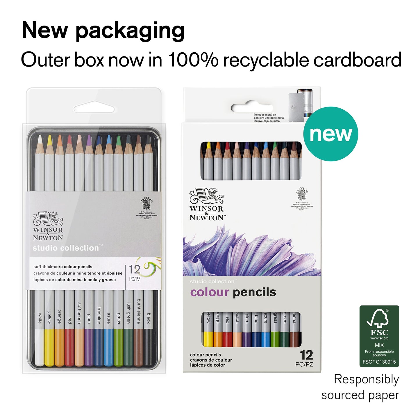 Winsor & Newton Studio Collection Colour Pencil Set of 12