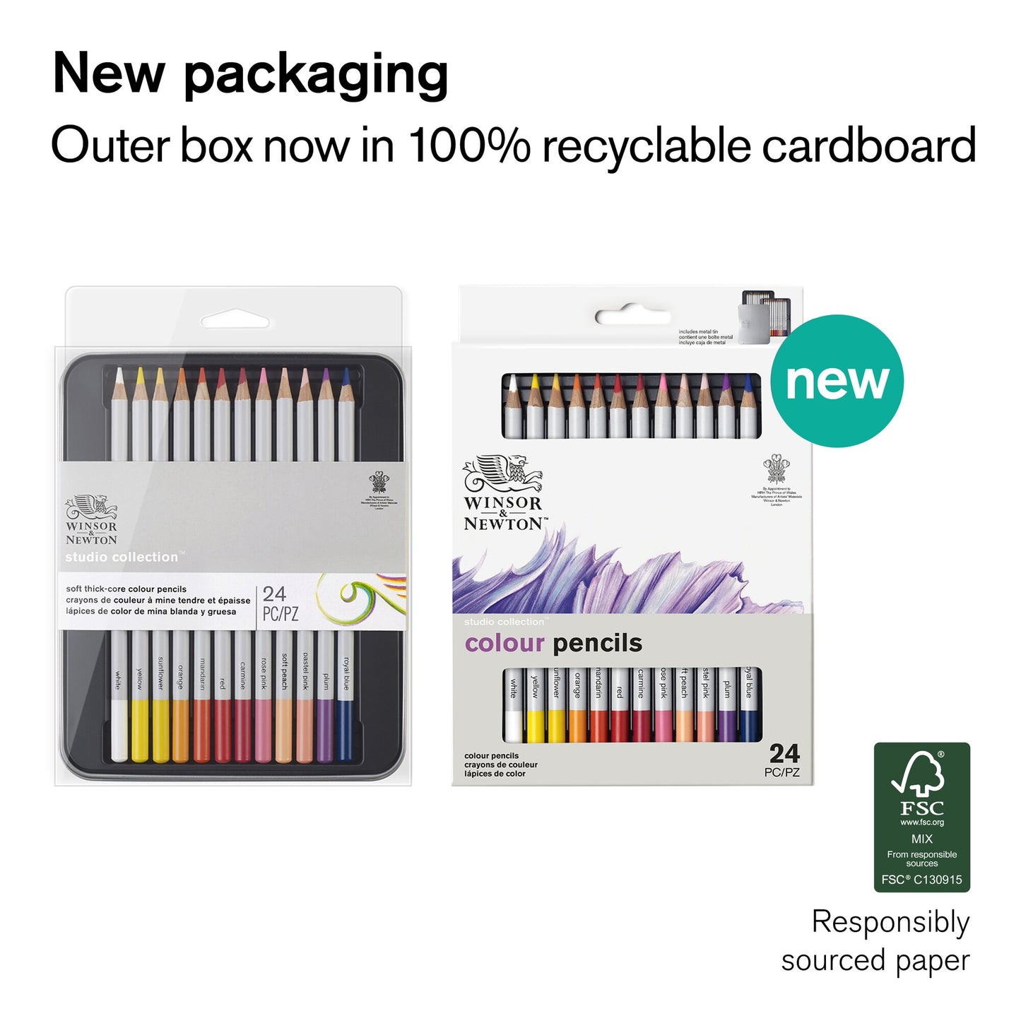 Winsor & Newton Studio Collection Colour Pencil Set of 24