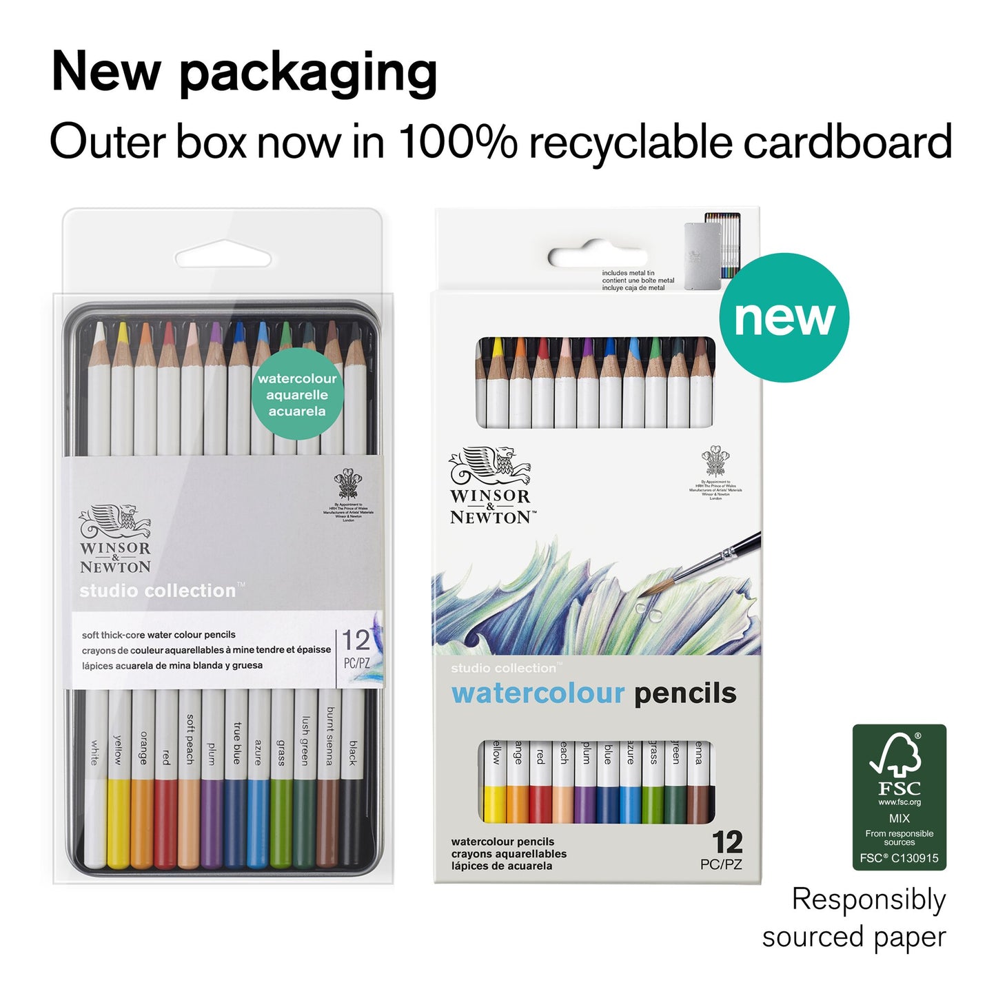 Winsor & Newton Studio Collection Watercolour Pencils Set of 12