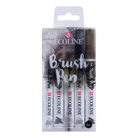 Ecoline Brush Pen Grey Set of 5