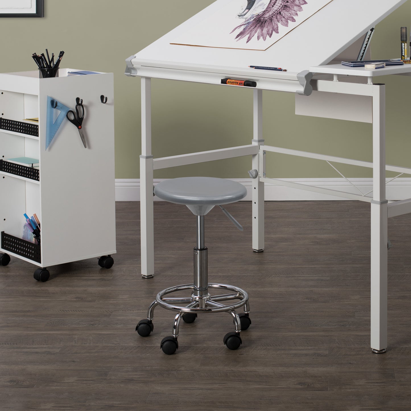 Studio Designs Studio Stool Silver (Special Order)