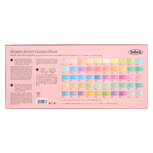 Holbein Artists' Colored Pencil Set of 50 - Pastel