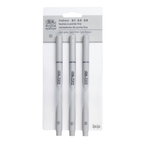 Winsor & Newton Fineliner Pen Set of 3 - Assorted Cool Grey