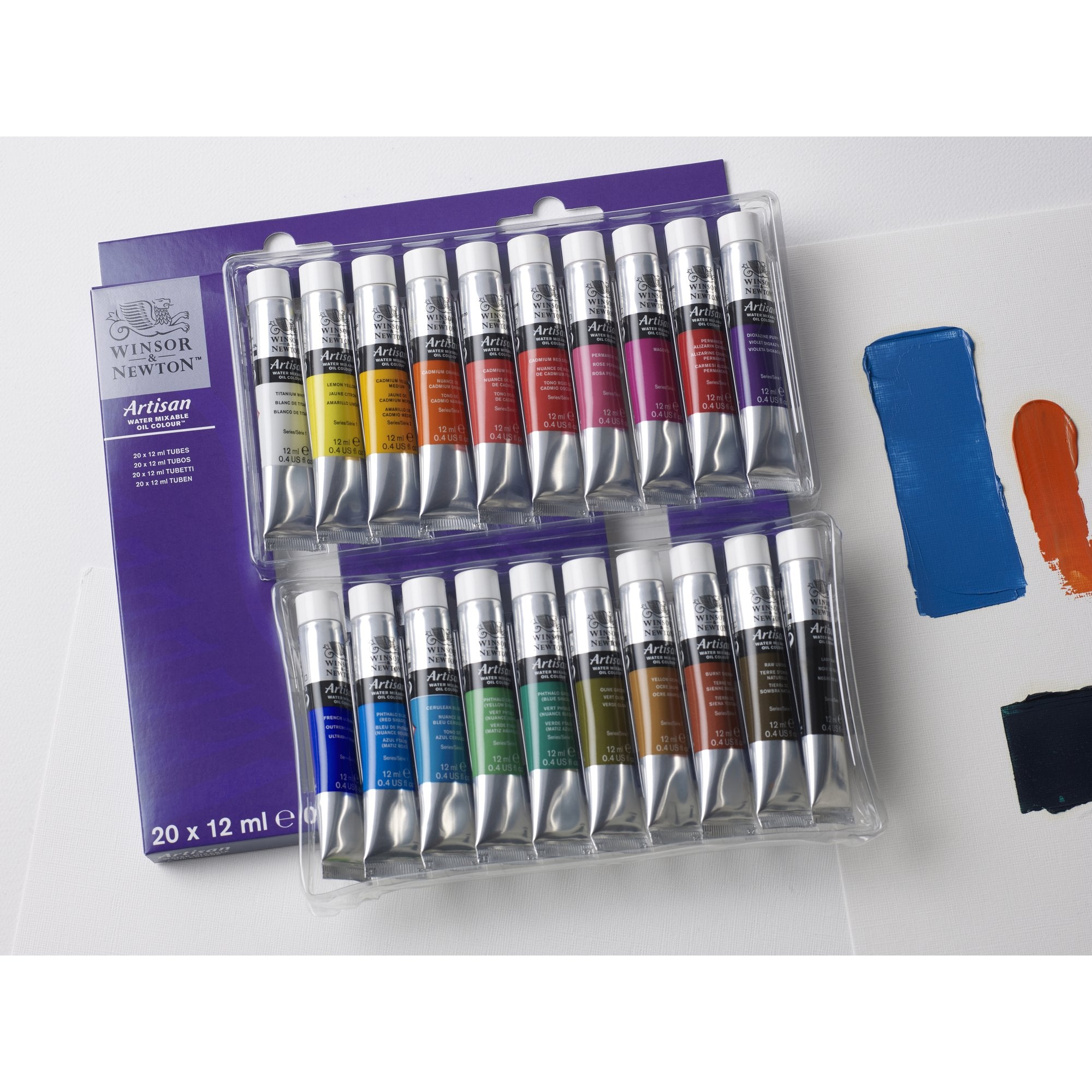 Winsor & Newton Artisan Water Mixable Oil Paint - Set of 20, Assorted  Colors, 12 ml, Tubes