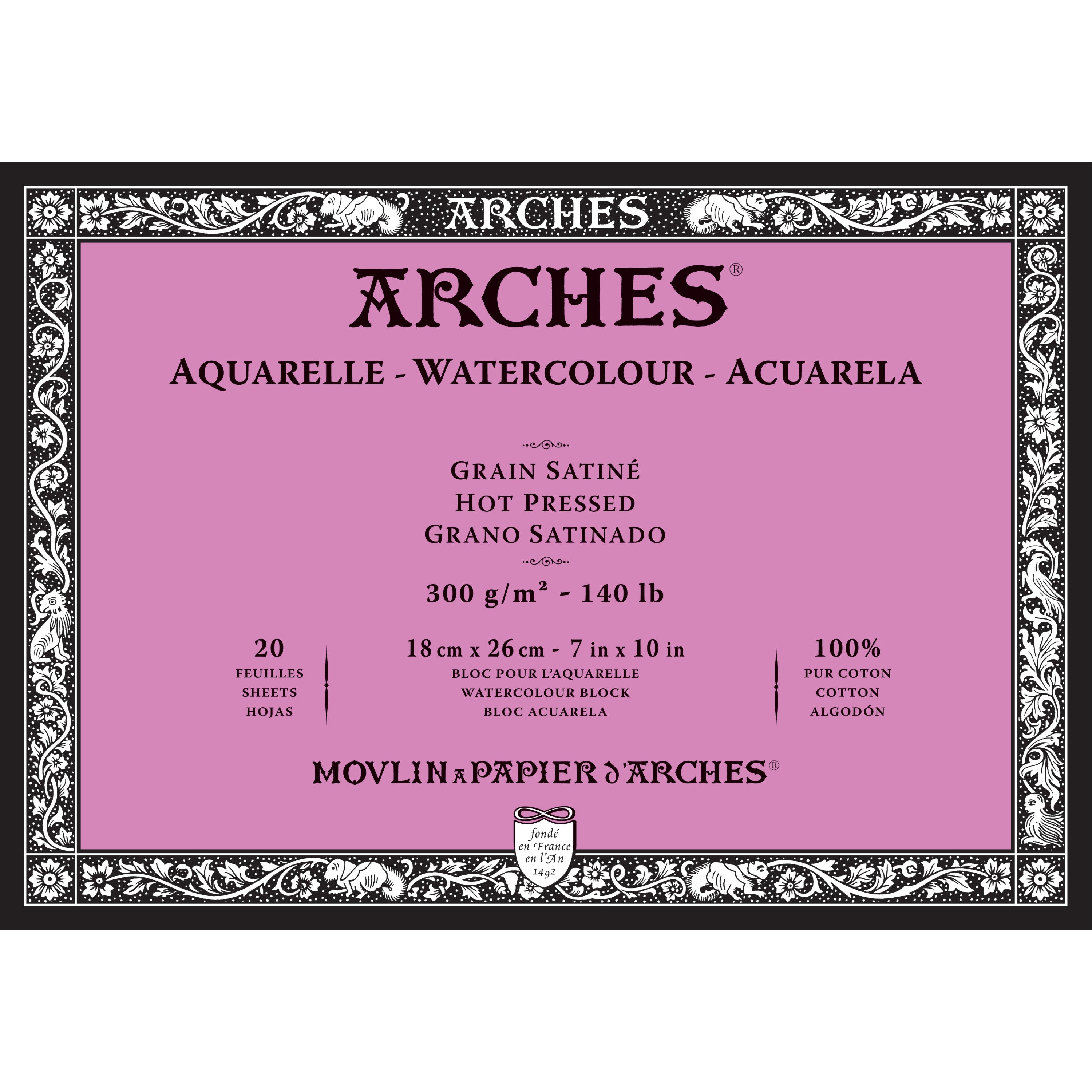 Arches Aquarelle Watercolor Block 140 lb. Cold Press 18 in. x 24 in.
