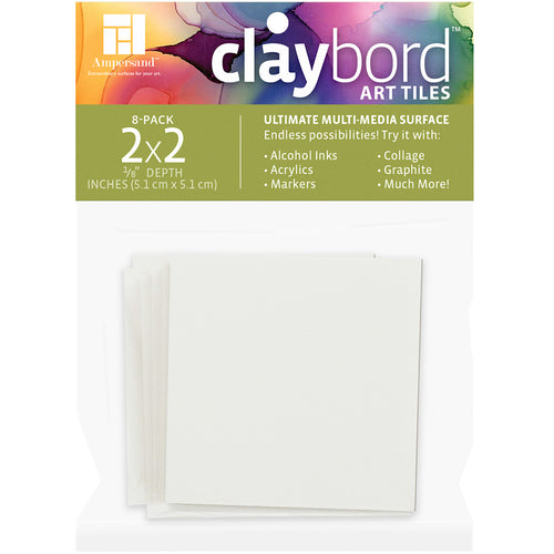 Ampersand Claybord 1/8" - 2" x 2" Pack of 8