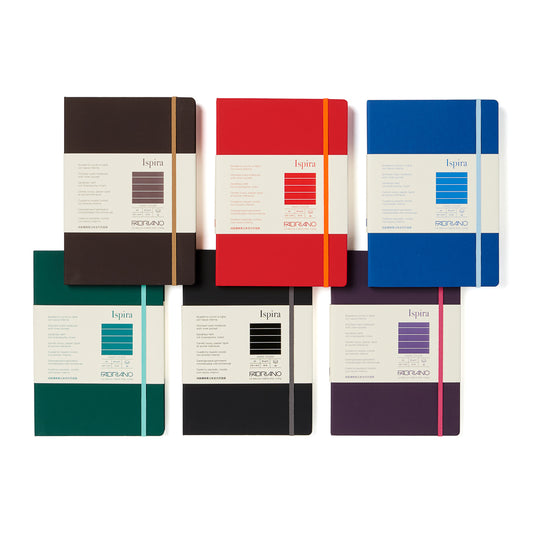 Image of 6 colours of Fabriano Ispira Hardcover Notebooks