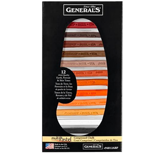 General's Multi-Pastel Chalk Set Earth, Portrait, & Skin