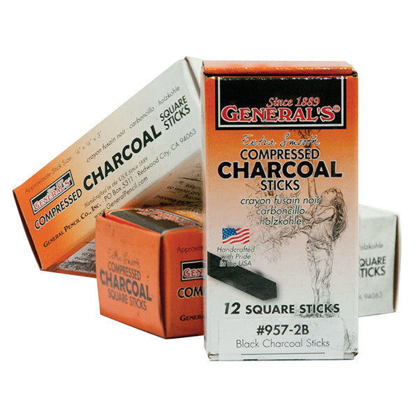 White Compressed Coal Sticks, 1 General's Compressed White Charcoal 