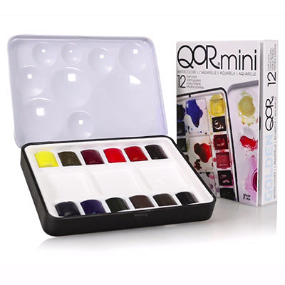 6 Introductory Colors, Tiny Travel Watercolor Palette Tin, Rich