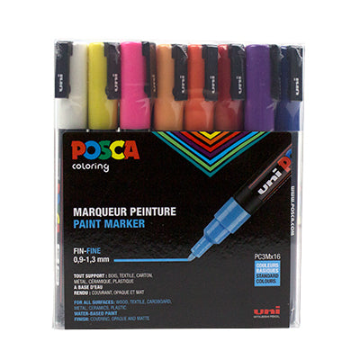 POSCA Acrylic Paint Markers PC-3M Fine Set of 16 – Opus Art Supplies
