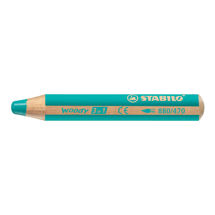  STABILO Woody 3 in 1 Multi Talent Pencil Crayon - Crimson  (Pack of 5) : Office Products