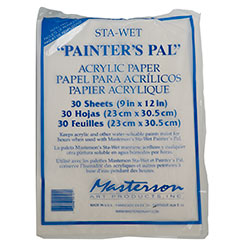 Sta-Wet Painter's Pal Palette Acrylic Paper Refill, 30 Sheets (Masterson)
