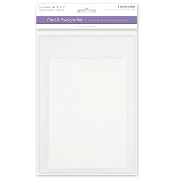 Forever in Time - 4.5" x 6" Card & Envelope Set of 6 White 4.5" x 6"