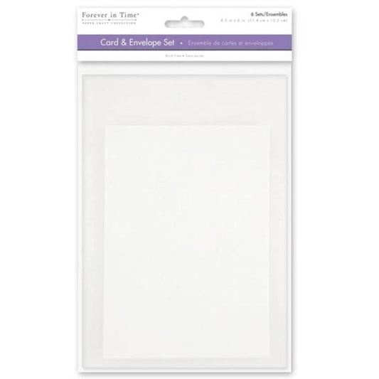 Forever in Time - 4.5" x 6" Card & Envelope Set of 6 White 4.5" x 6"