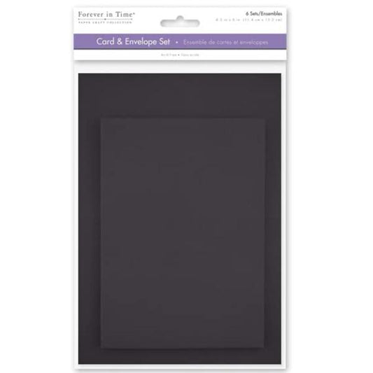 Forever in Time - 4.5" x 6" Card & Envelope Set of 6 Black 4.5" x 6"