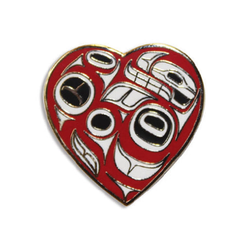 Native Northwest Heart Pin by Ben Houstie