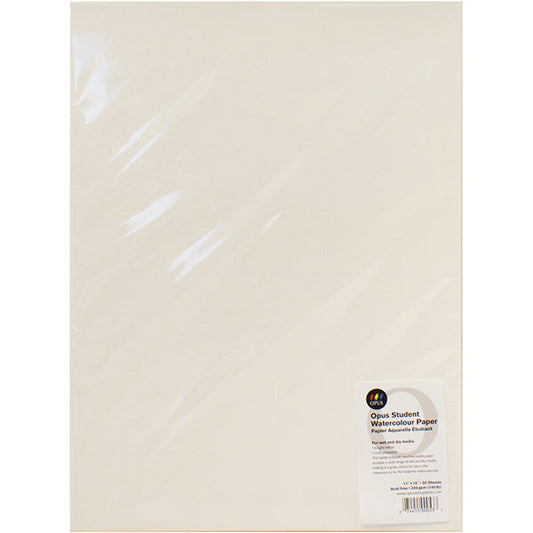 Opus Student Watercolour Cold Press 140lb/300gsm Paper Pack of 20 - 11" x 15"