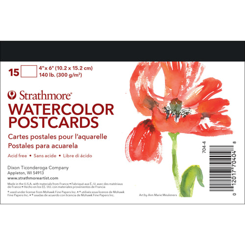 Strathmore Watercolor 140lb/300gsm Postcard Pad of 15 sheets