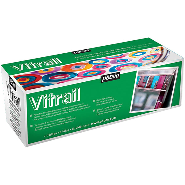 Pebeo Vitrail Glass Paint Set of 6