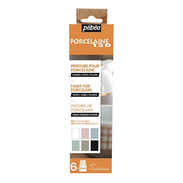 Pebeo Porcelaine 150 Initiation Set - Chalk 6 x 20ml