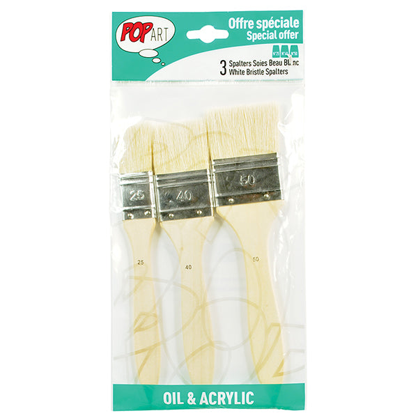 Pebeo Pop Art Spalter Paintbrush Set - 3 Brushes For Oil & Acrylic Painting