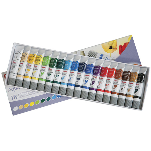 Pentel Student Watercolor Set of 18 tubes