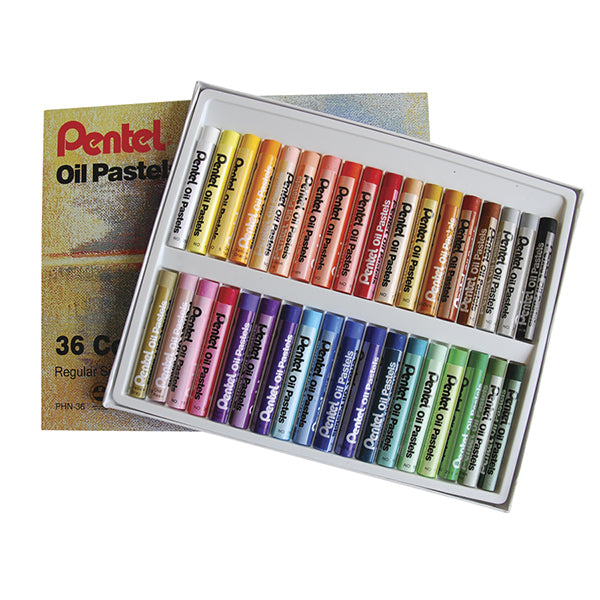 Pentel Arts Oil Pastels - Assorted Colours (Pack of 36)