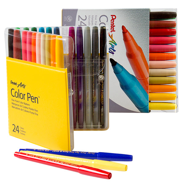 Pentel® Arts™ Color Pen™ Fine Point Marker 24 Color Set