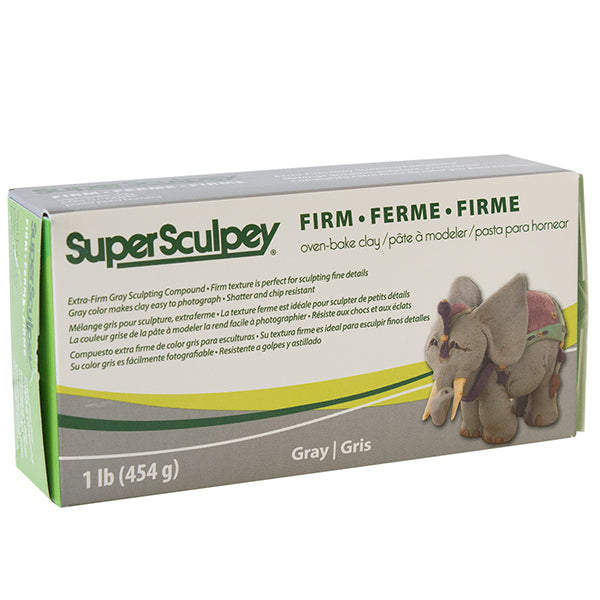 Super Sculpey Extra Firm Texture Gray Compound Sculpting Oven Bake Clay -  1lb