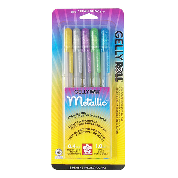 12 Sakura Gelly Roll Glaze Ink 3-D Glossy Color Pen Waterproof