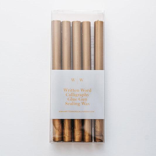 Written Word Gold Glue Gun Sealing Wax - Box of 5