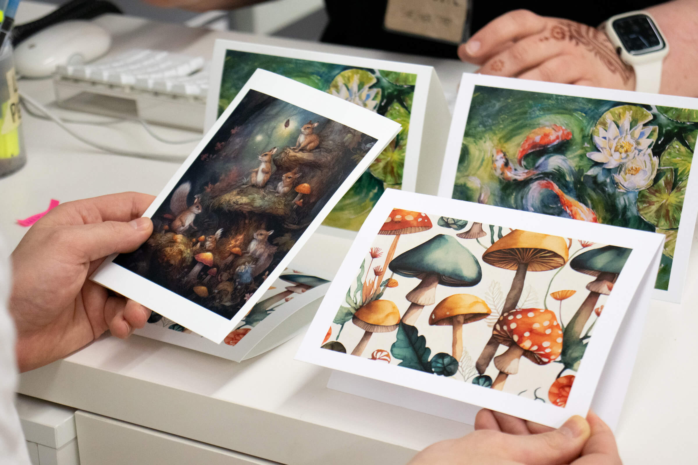Comparing Opus Essential Card Printing examples.