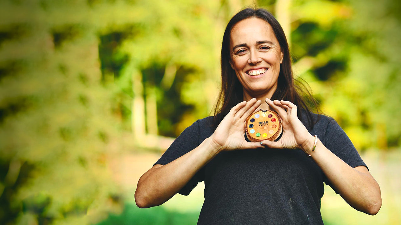 Anong Beam showing her Beam Paints.