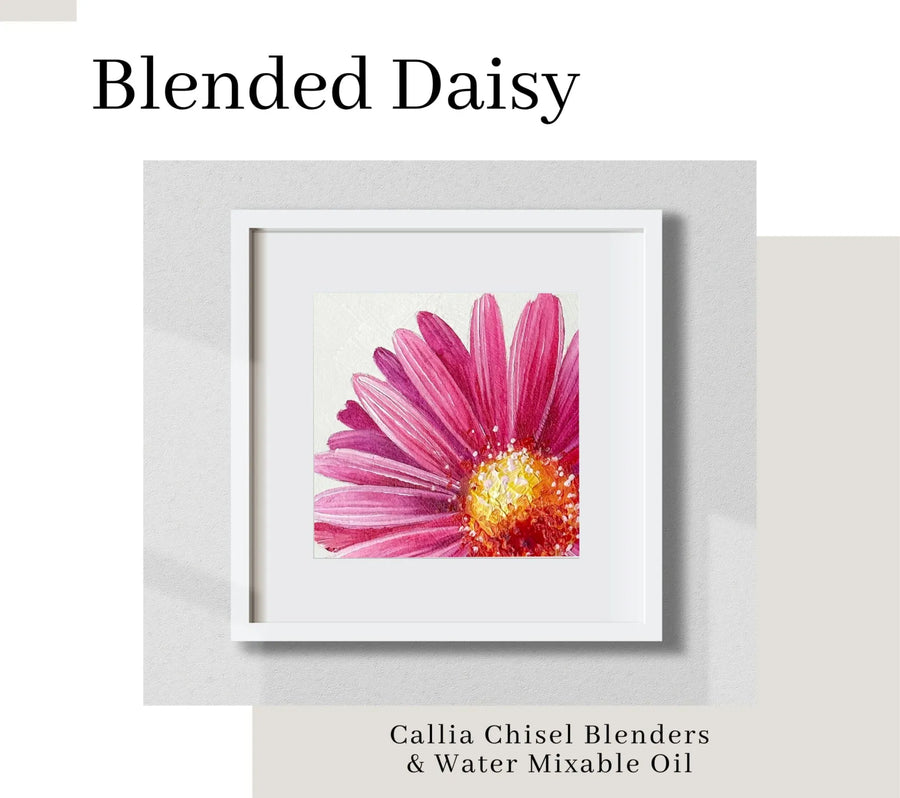 How To Paint a Blended Daisy with Willow Wolfe Brushes in Water Mixable Oil