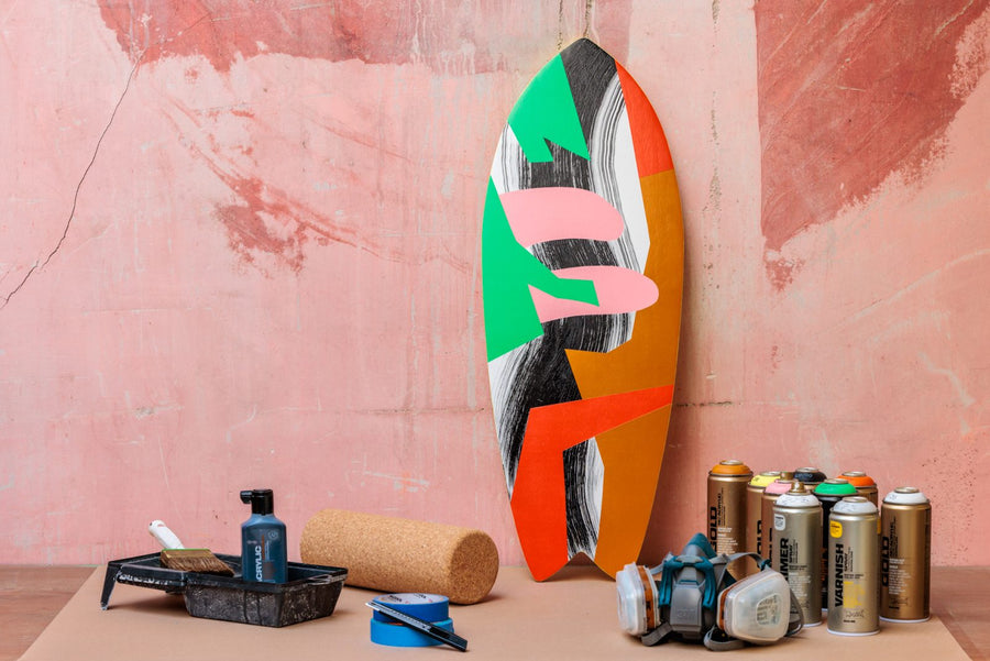Carolin Kaiser's spray painted balance board.